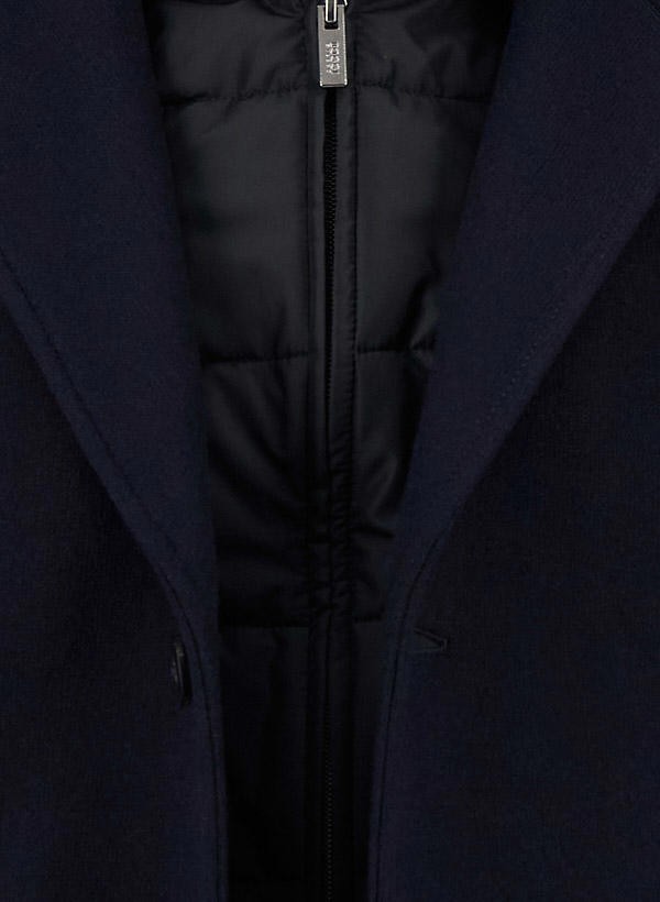 BOGGI MILANO, Mantel, Woll-Strick, navy-schwarz