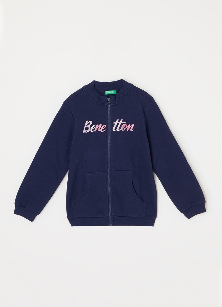Kurtka dresowa Benetton z nadrukowanym logo