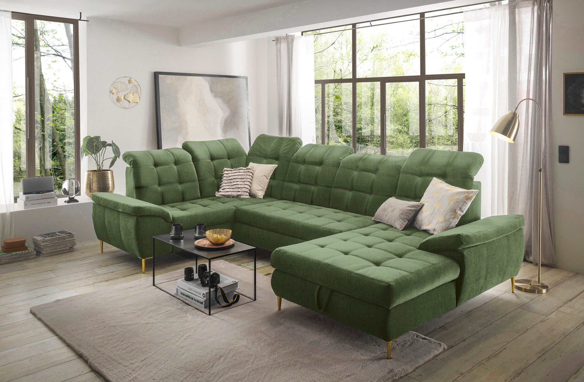 ED EXCITING DESIGN Ecksofa Valtura, frei stellbar, Bettkasten, Schlaffunktion, mit Kopfteilverstellung