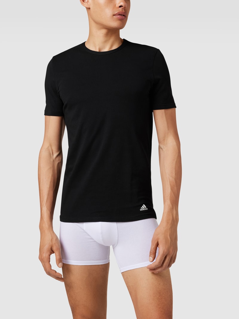 T-Shirt mit Baumwolle im 2er-Pack in schwarz