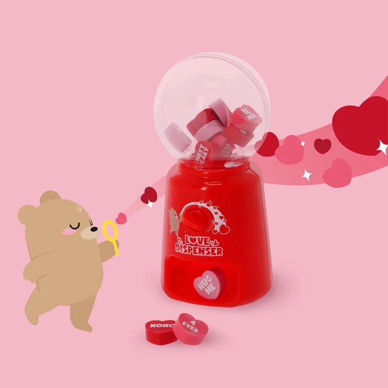 Dispensador de mini gomas de borrar - Dispensador de amor
