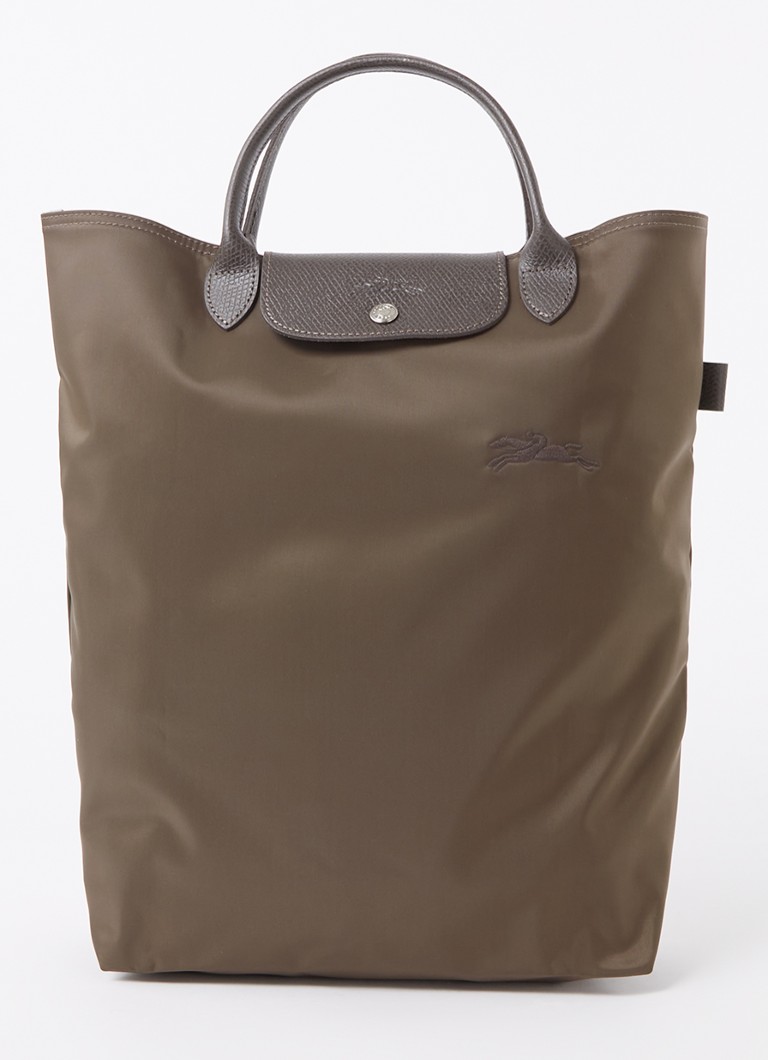 Longchamp  Le Pliage Green handtas M met leren details