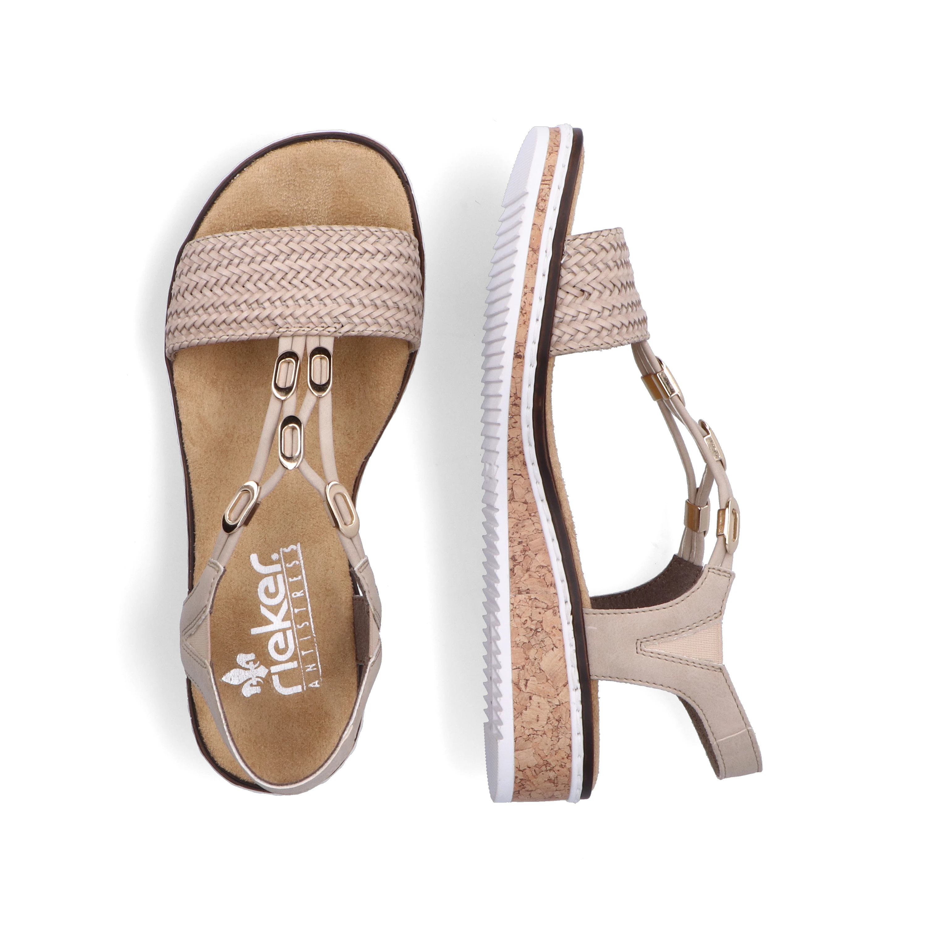 Rieker Damen Keilsandaletten beige