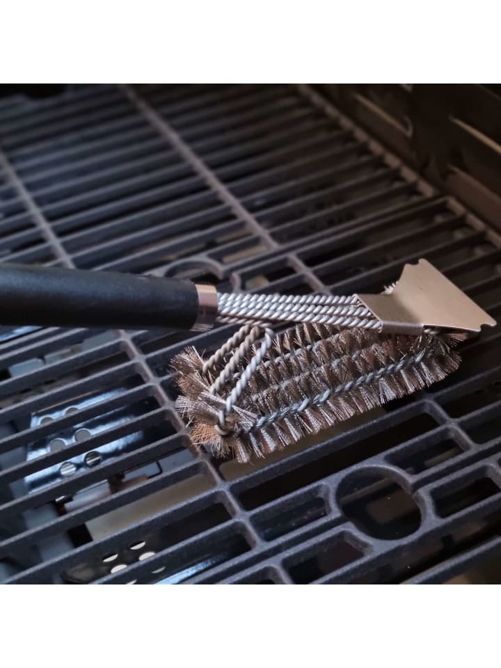 Intirilife Grillbürste aus Edelstahl in Schwarz - Silber günstig kaufen onesize