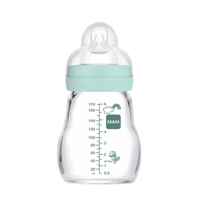 Biberon en verre 170ml bleu MAM