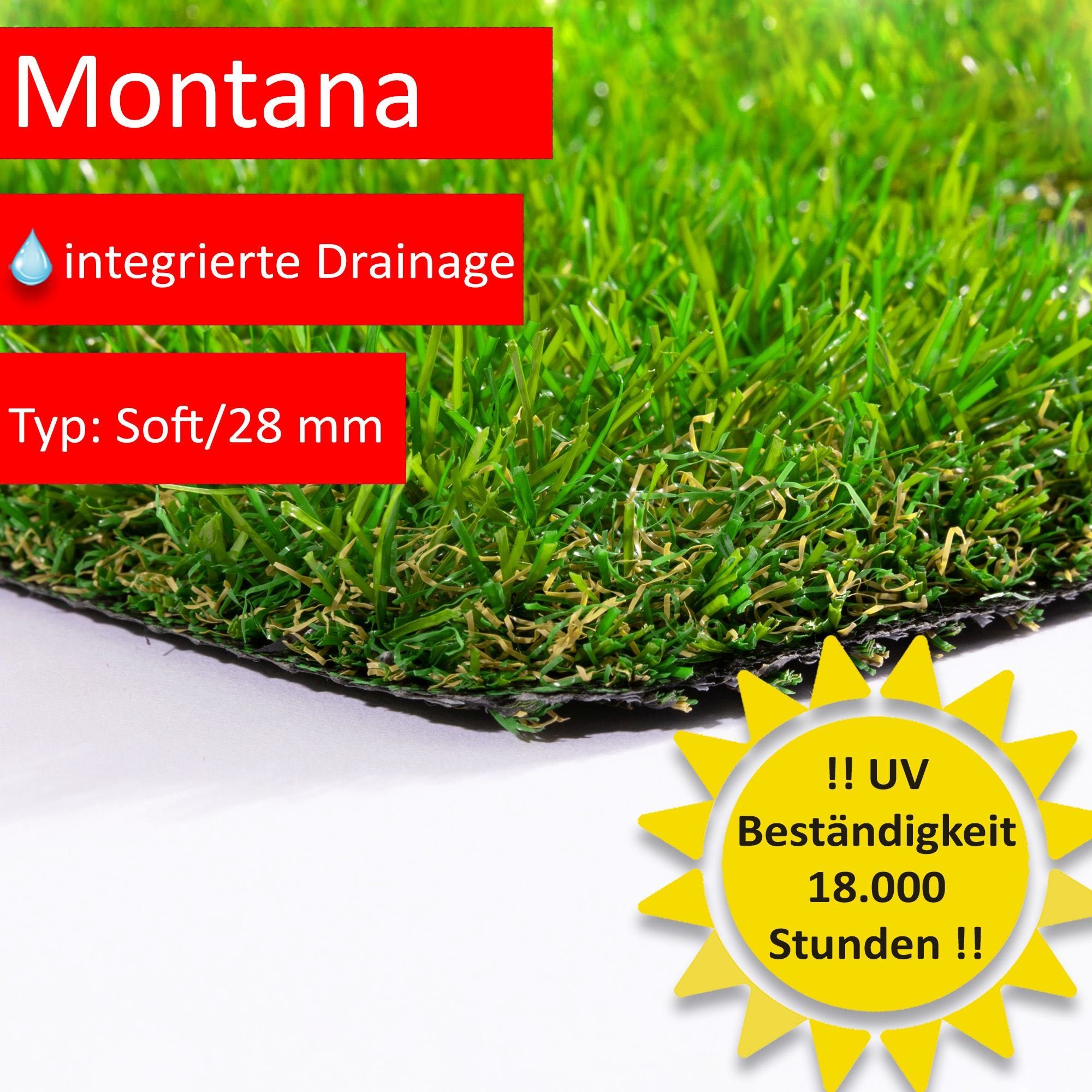 Kunstrasen Montana, Steffensmeier, Rechteckig, Balkon, Garten, In- und Outdoor geeignet, Integrierte Drainage