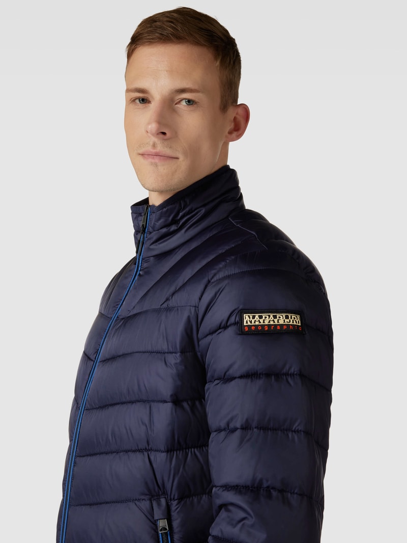 Steppjacke mit Stehkragen Modell 'AERONS' in marineblau