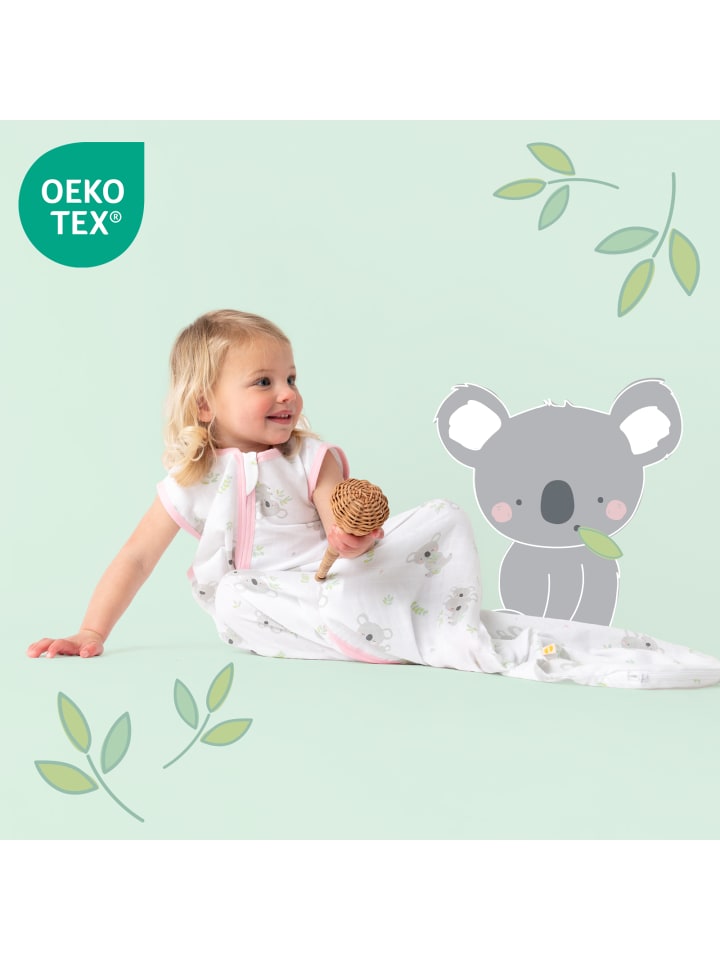 Schlummersack Musselin Babyschlafsack, 0.5 TOG in Rosa-Weiß günstig kaufen