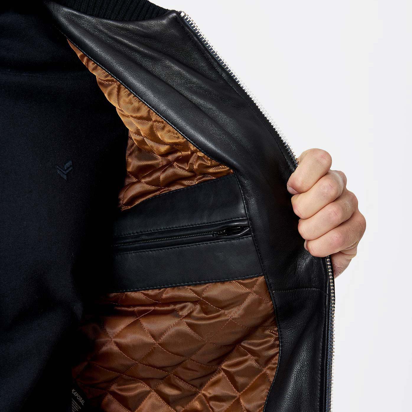 SITY   Blouson noir en cuir Homme