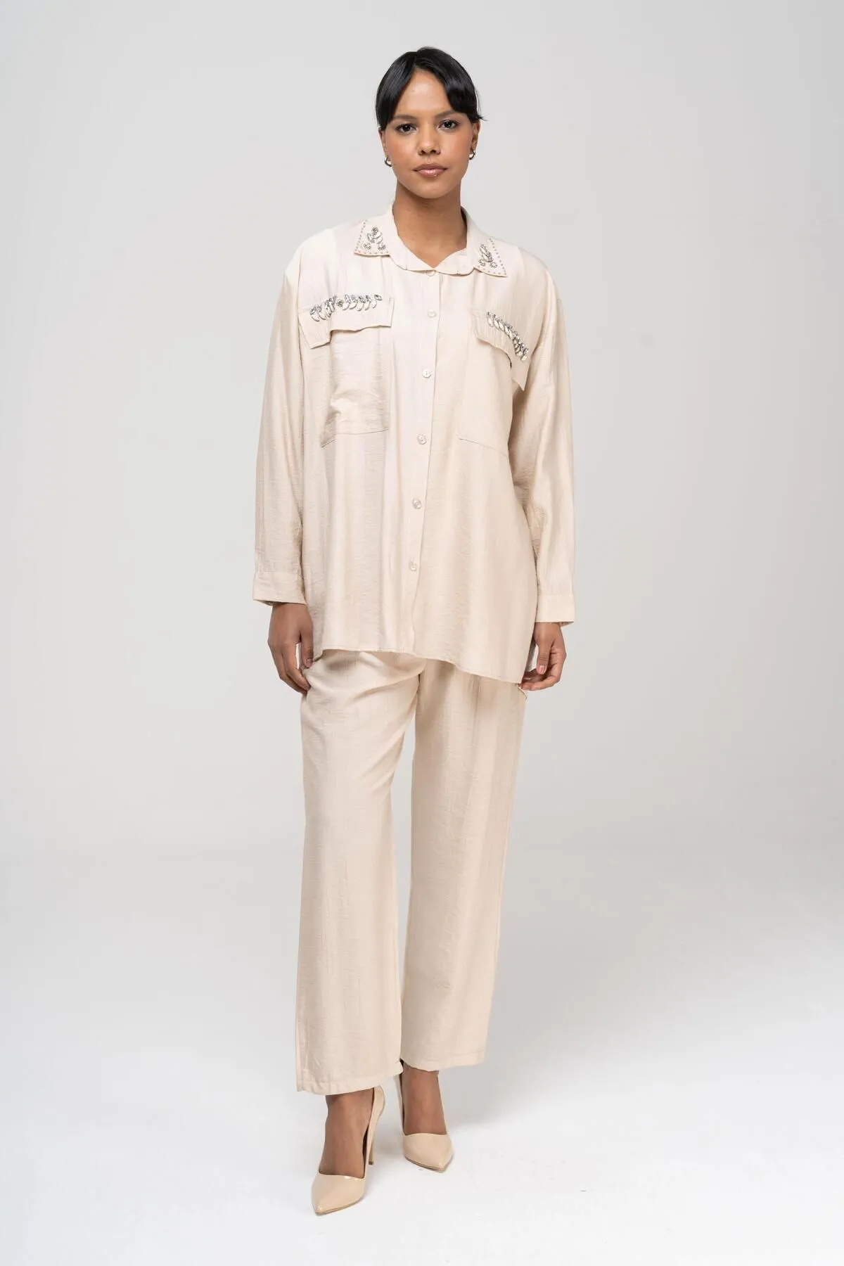 Olcay  Zweiteiler - Beige - Relaxed Fit