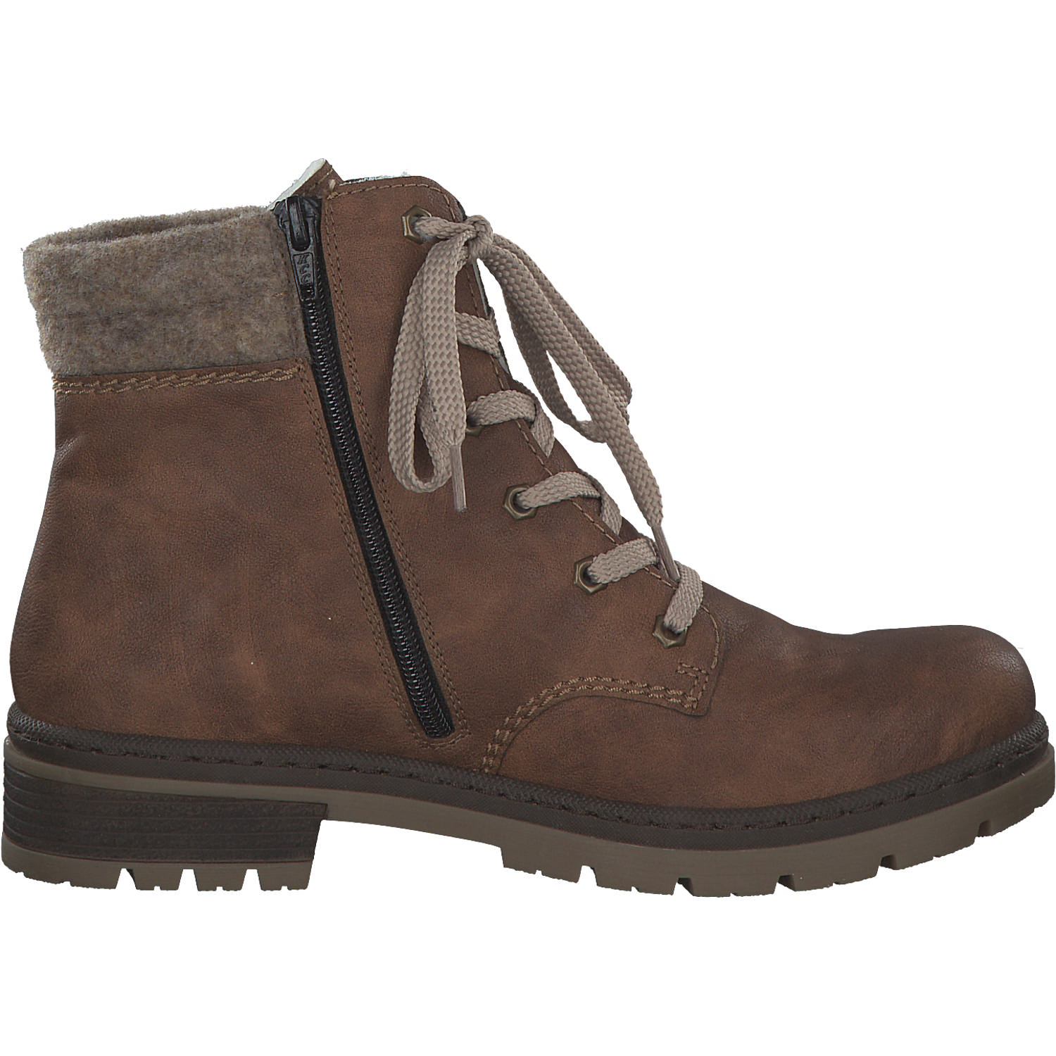 Rieker Y7428, Schnürstiefel, Damen, nuss-anik/kastanie/wood