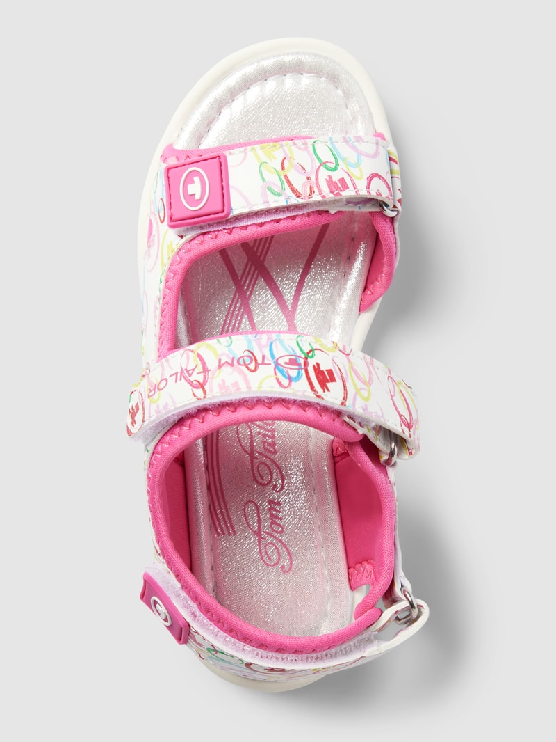 Sandalen mit Allover-Print in pink