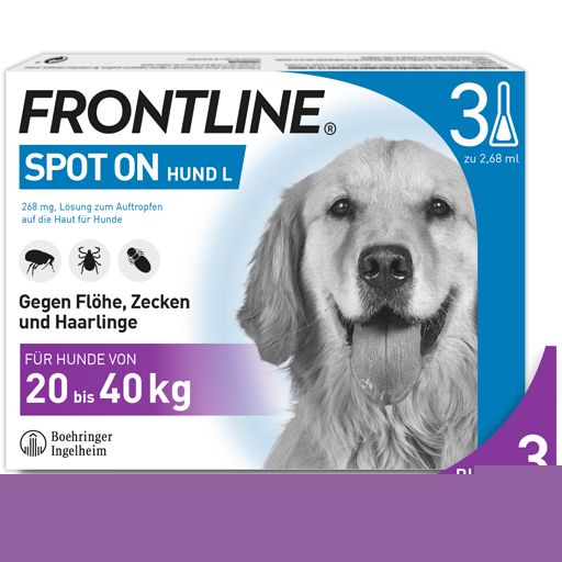 FRONTLINE Spot on H 40 Lösung f.Hunde  3 St  Lösung
