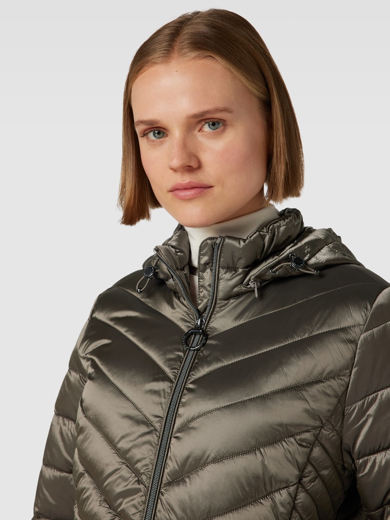 Steppjacke mit Stehkragen in taupe