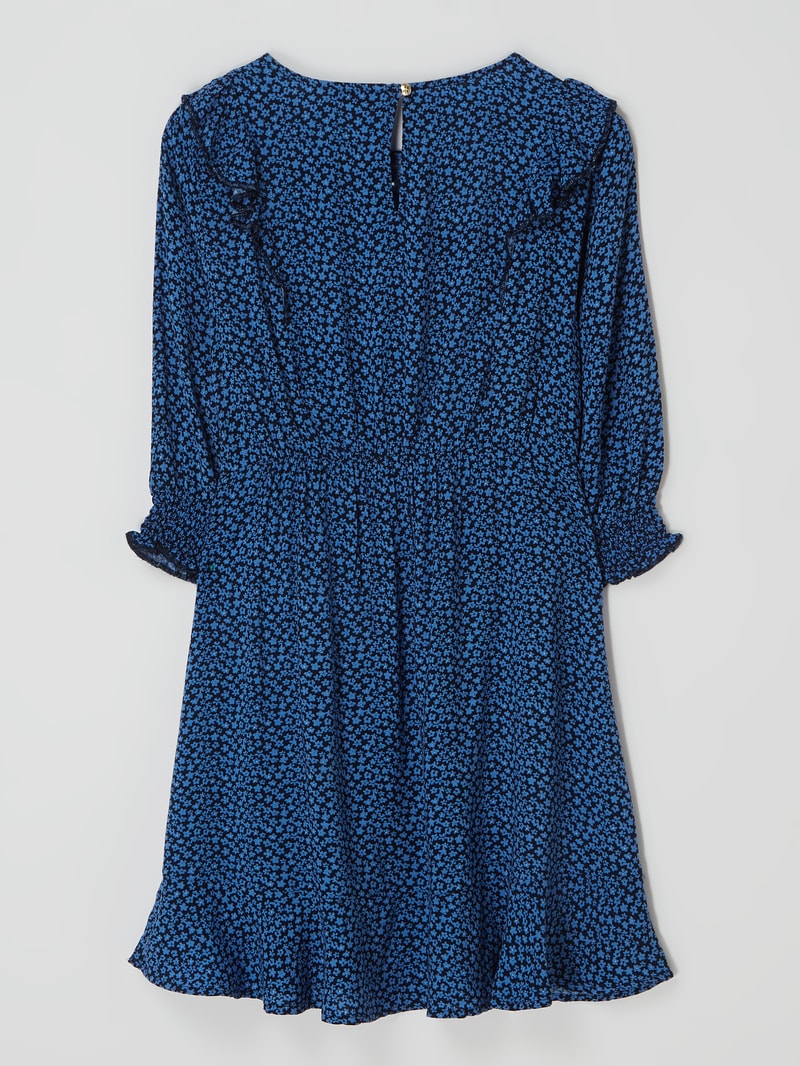 Kleid mit Millefleurs in marineblau