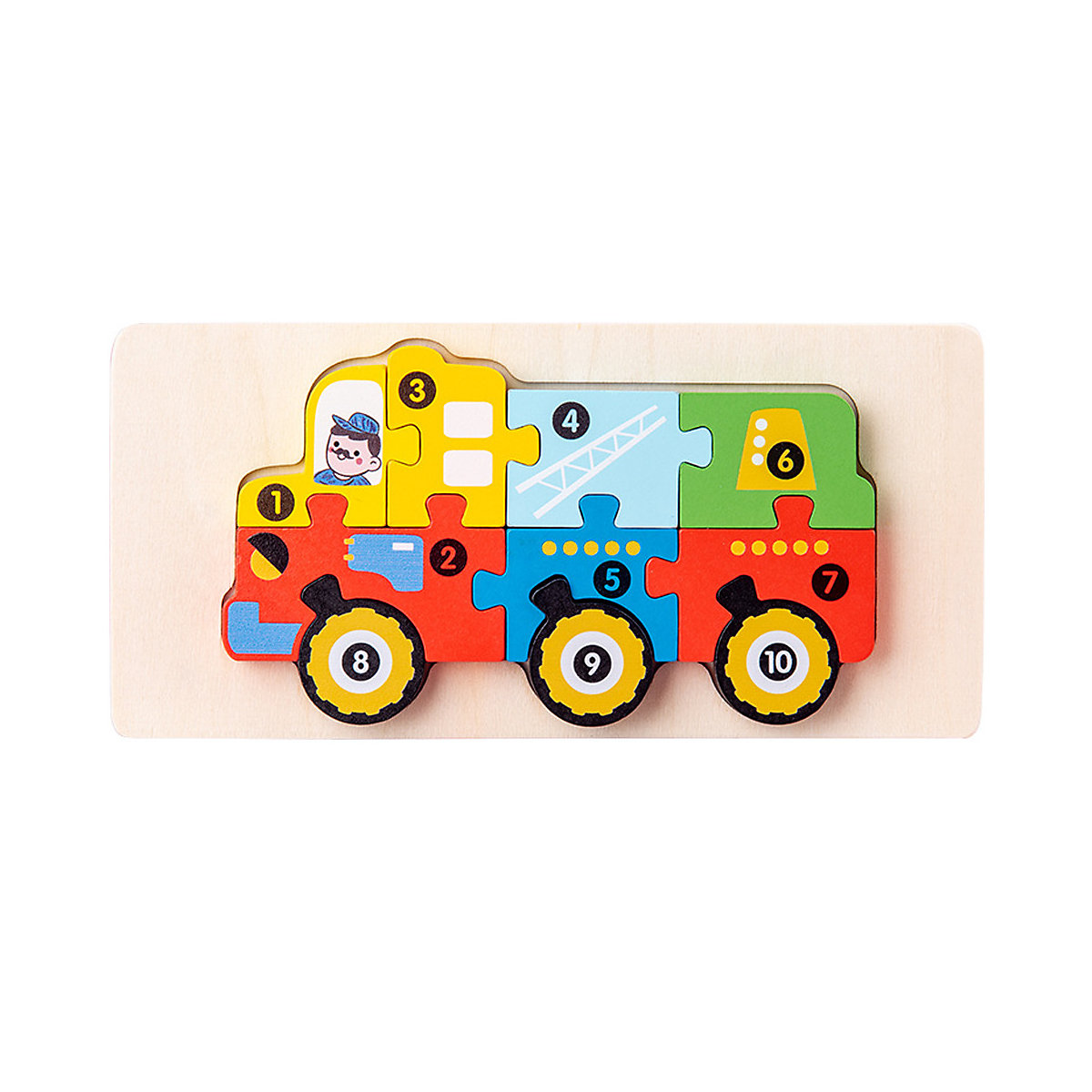 Bauklötze für Kinder Holzklötze für Kinder mit 3D-Formen - Lastwagen