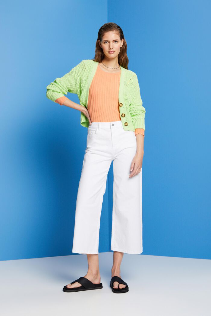Asymmetrischer, gerippter Pullover aus Seidenmix