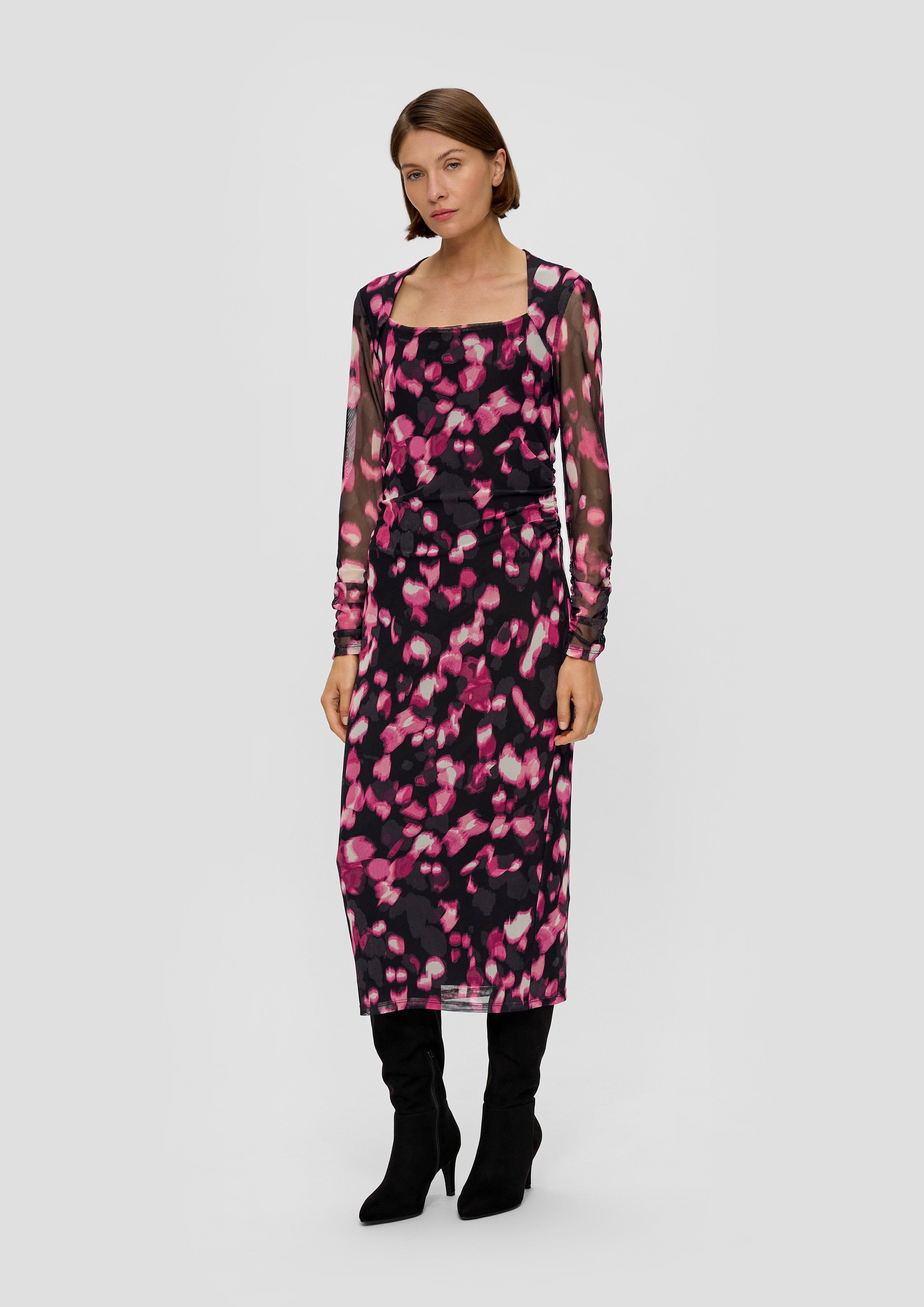 Mesh-Kleid mit Raffung  2138560-99A3