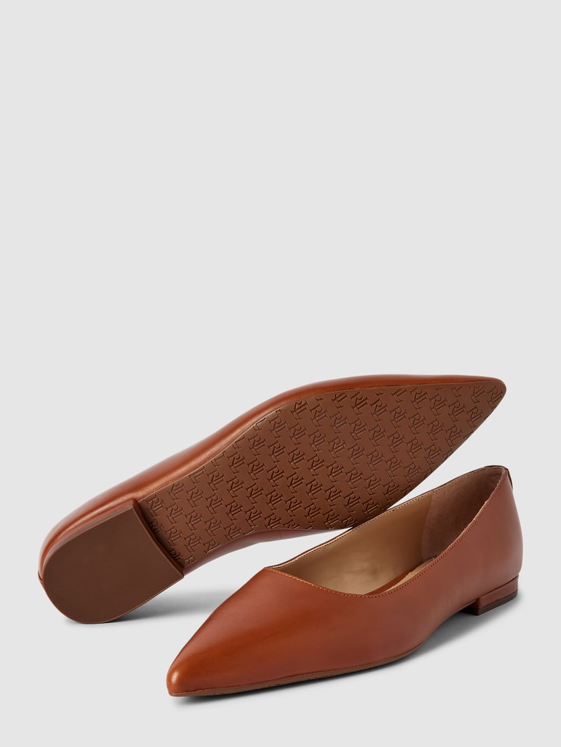 Ballerinas in spitz zulaufender Form Modell 'LONDYN' in cognac
