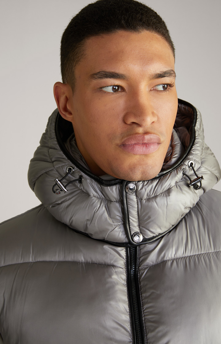 Steppjacke Ambro mit Kapuze in Metallic-Grau