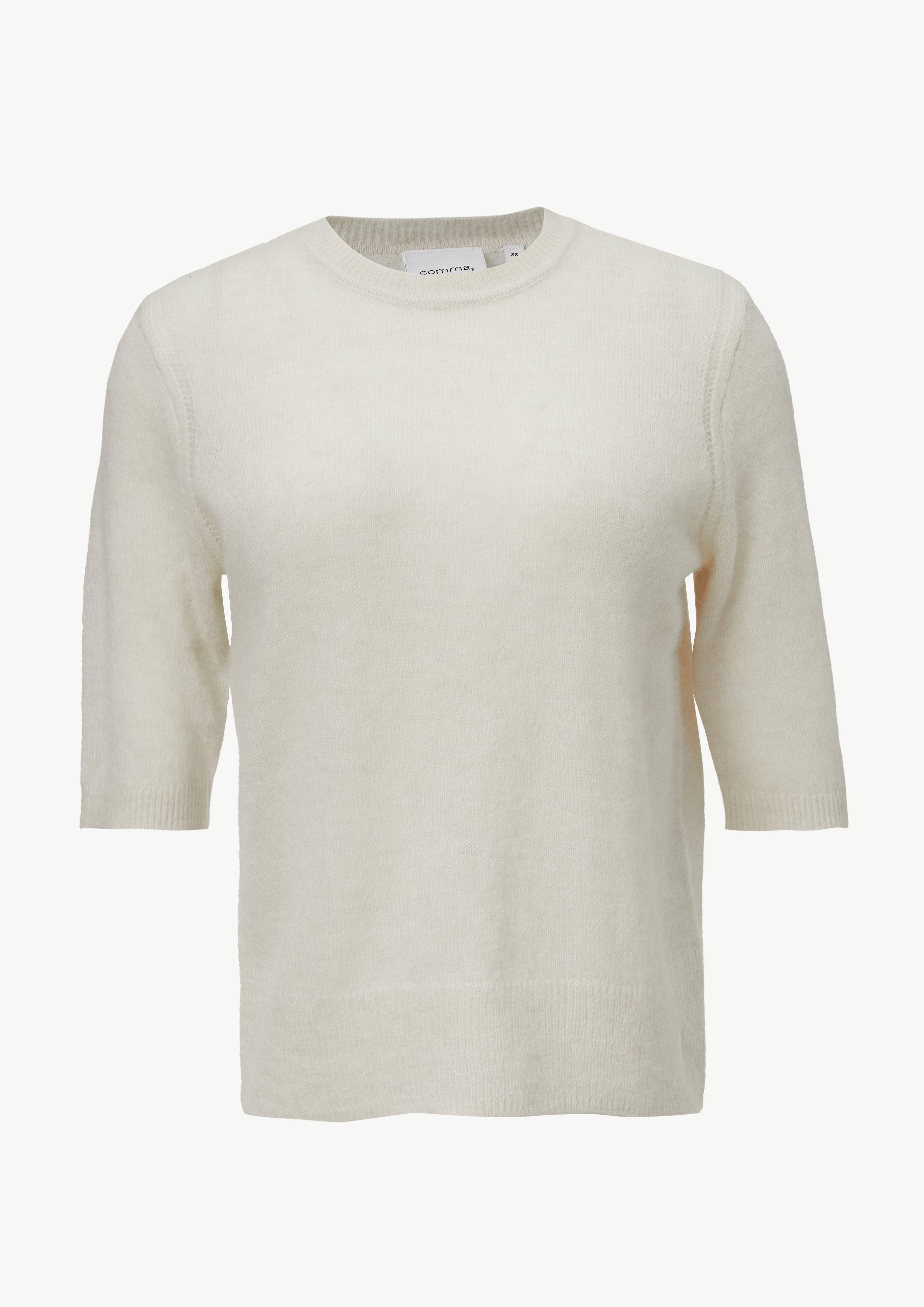 Strickpullover mit 3/4-Ärmeln - helles beige