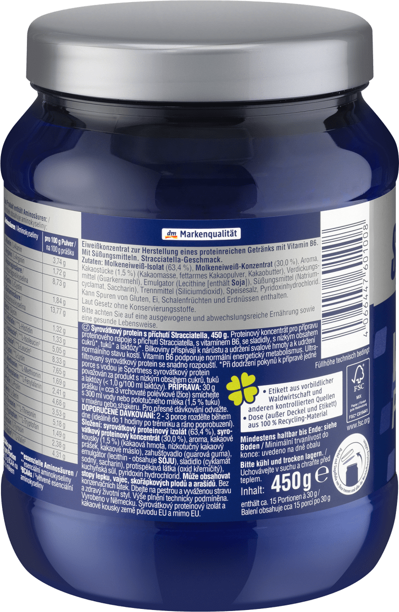 Whey Proteinpulver, Stracciatella-Geschmack, 450 g
