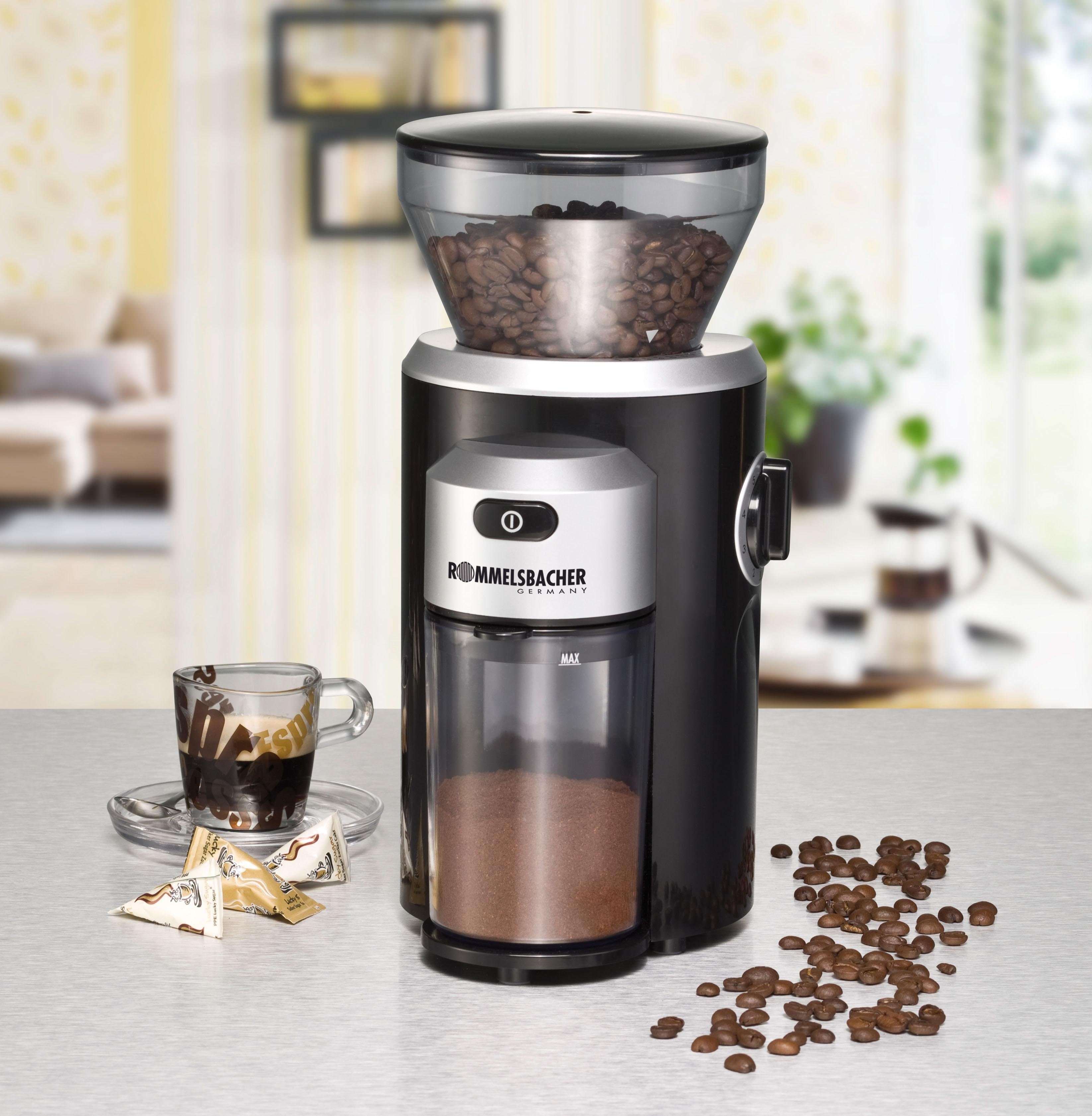 Rommelsbacher Kaffeemühle EKM 300, 150 W, Kegelmahlwerk, 220 g Bohnenbehälter