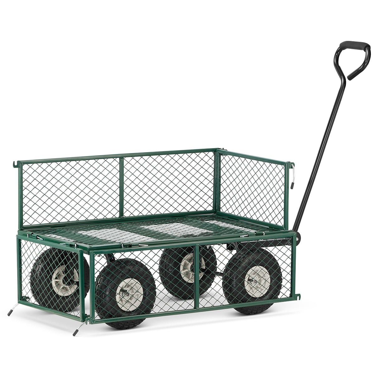 Masterman24 Transportwagen Gartenwagen, mit Profilreifen, 450kg belastbar herausnehmbare Plane