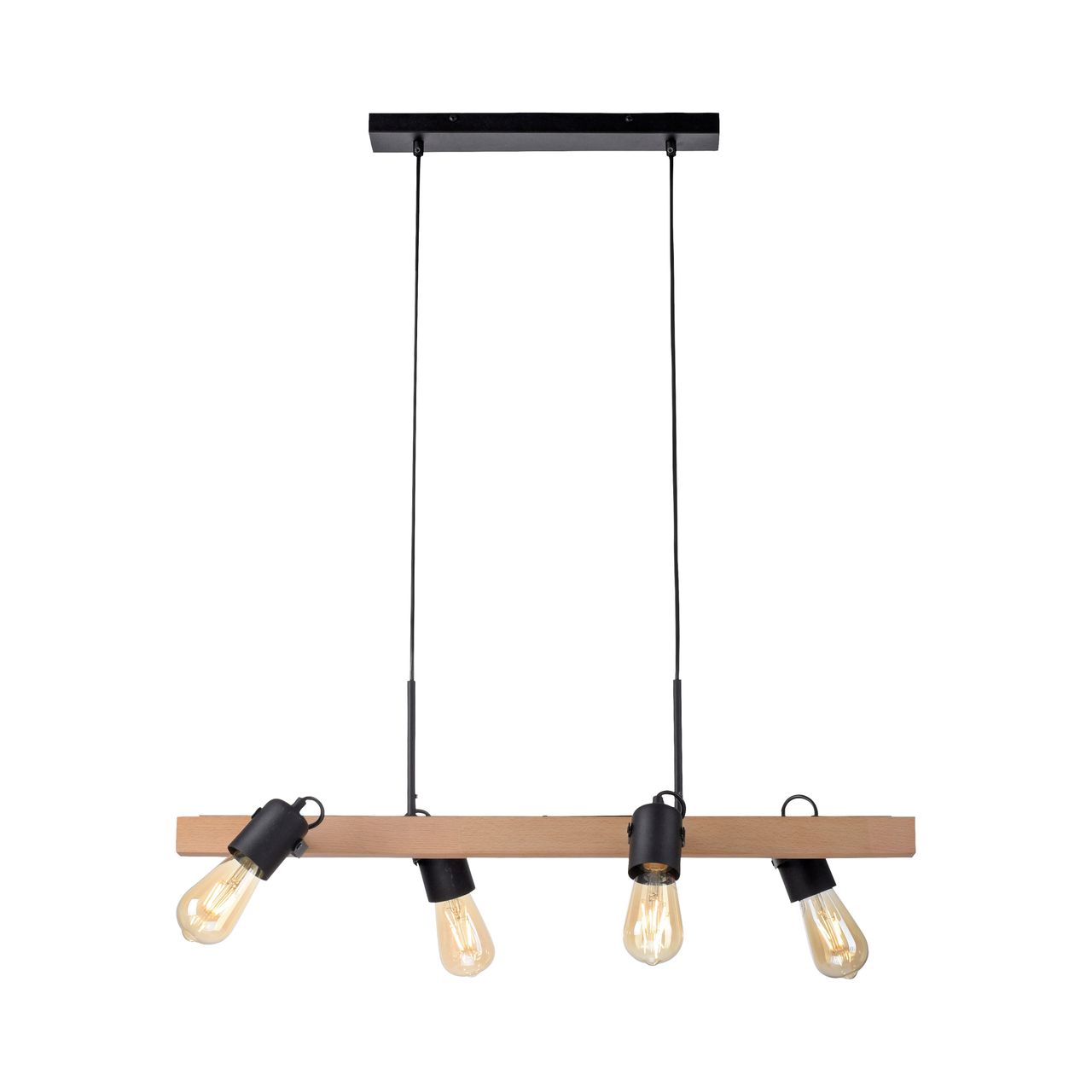 JUST LIGHT LeuchtenDirekt CANOP, Pendelleuchte 4-flammig, E27 Leuchtmittel a. max. 60Watt, Materialmix