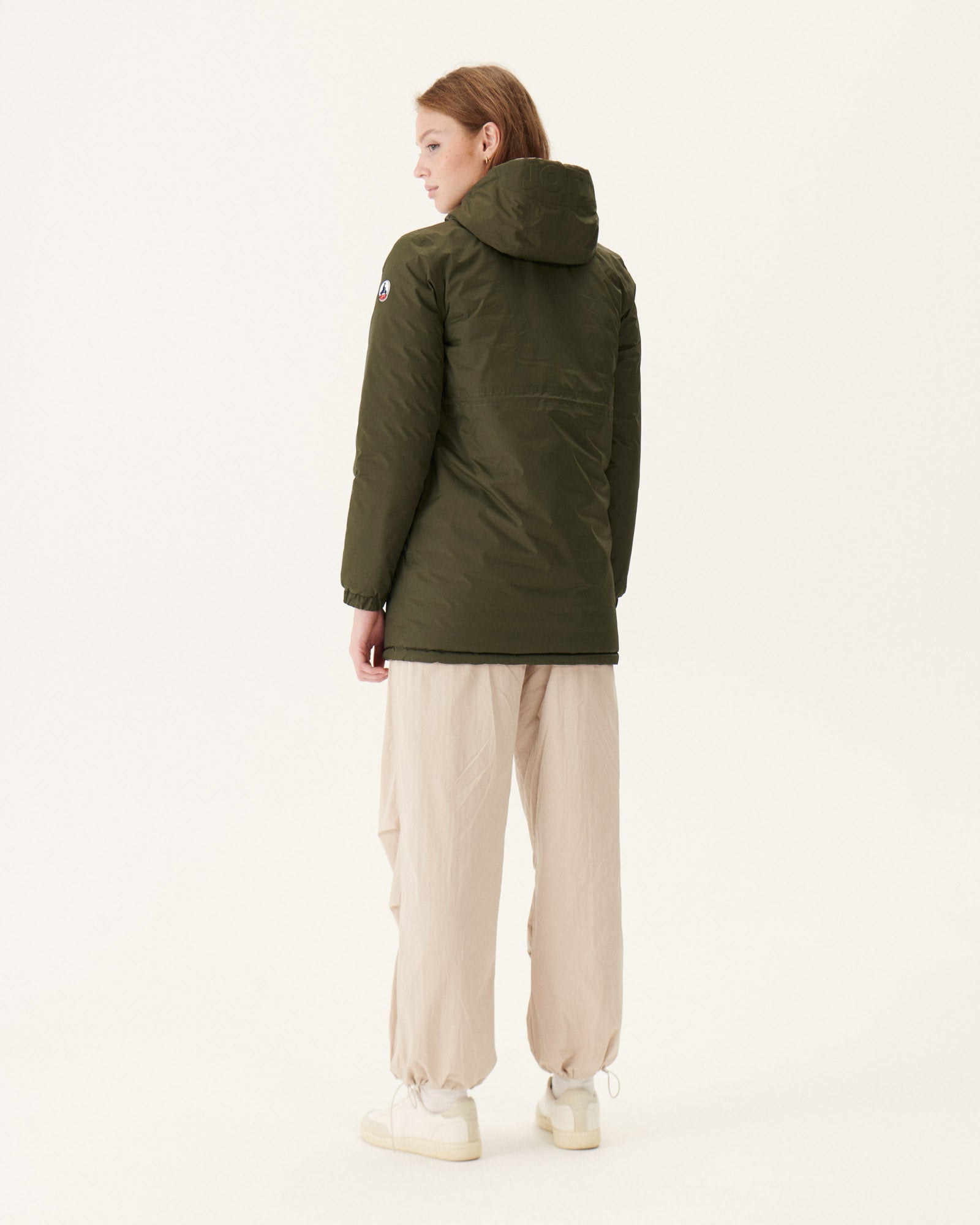 Doudoune longue réversible Army/Rose clair Roma