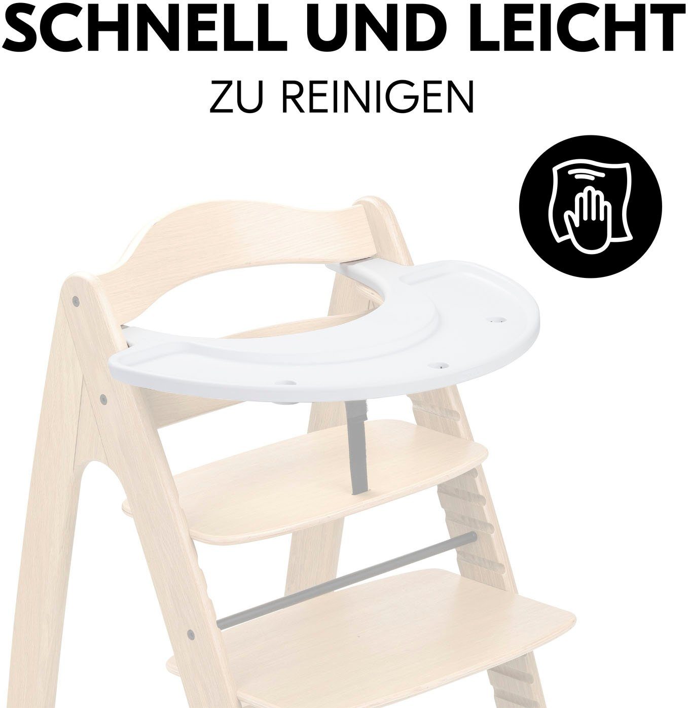 Hauck Hochstuhltablett Arketa Play Tray, White, Kunststoff