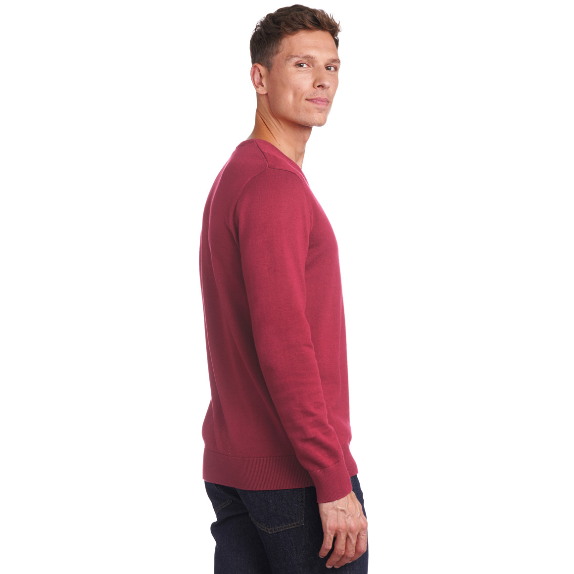 Herren Feinstrickpullover mit V-Ausschnitt