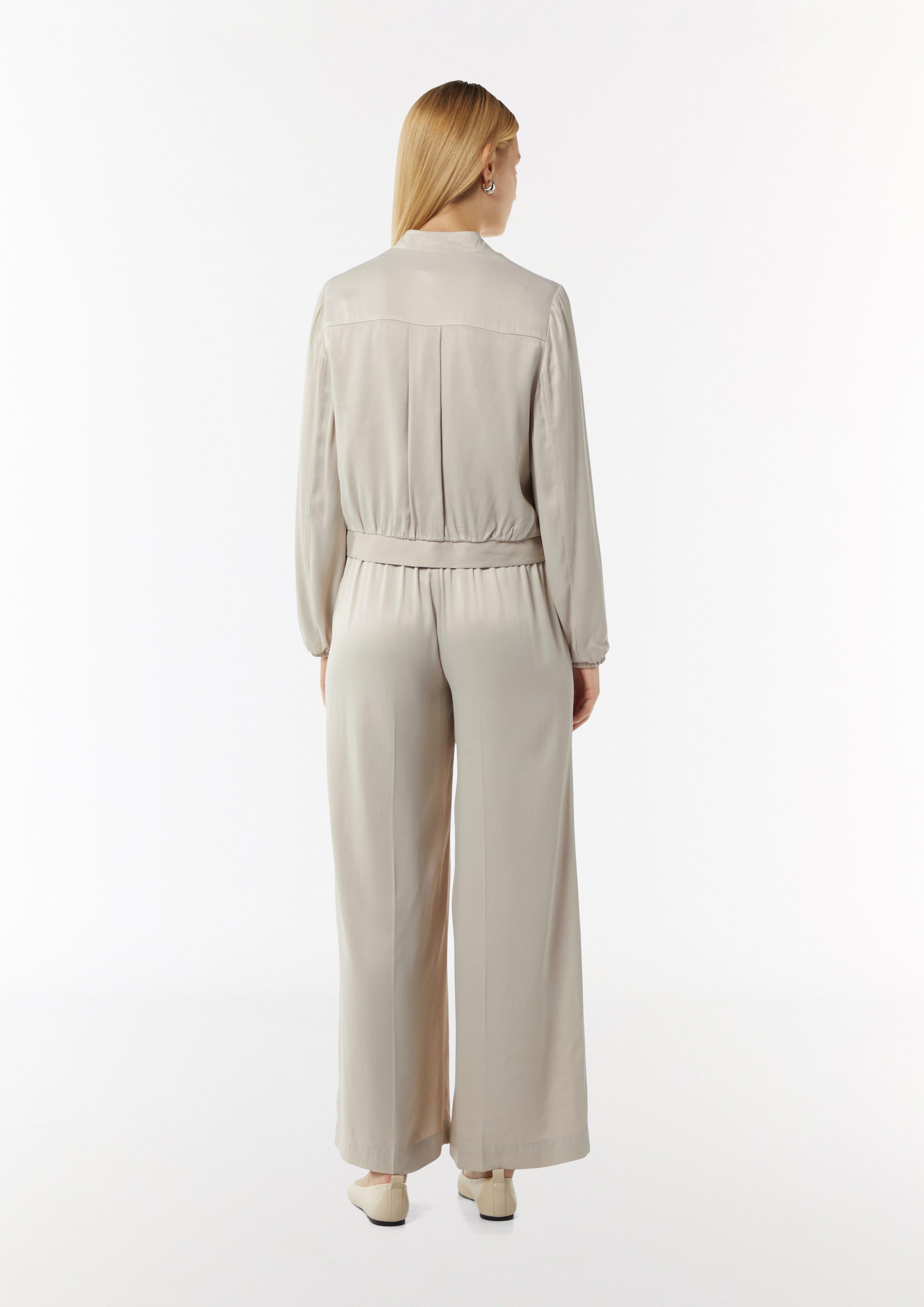 Leichter Blouson aus Satin - helles beige