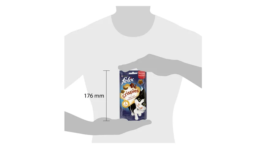 PURINA Felix Crispies mit Rind- und Huhngeschmack Katzensnacks 45g Beutel 45 g