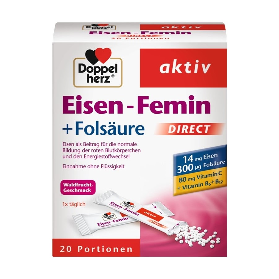 Eisen-Femin DIRECT Vitamin C + B6 + B12 + Folsäure