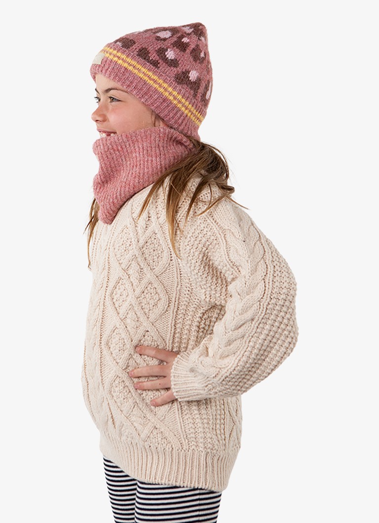 Căciulă Barts Dahlea din tricot fin cu imprimeu leopard