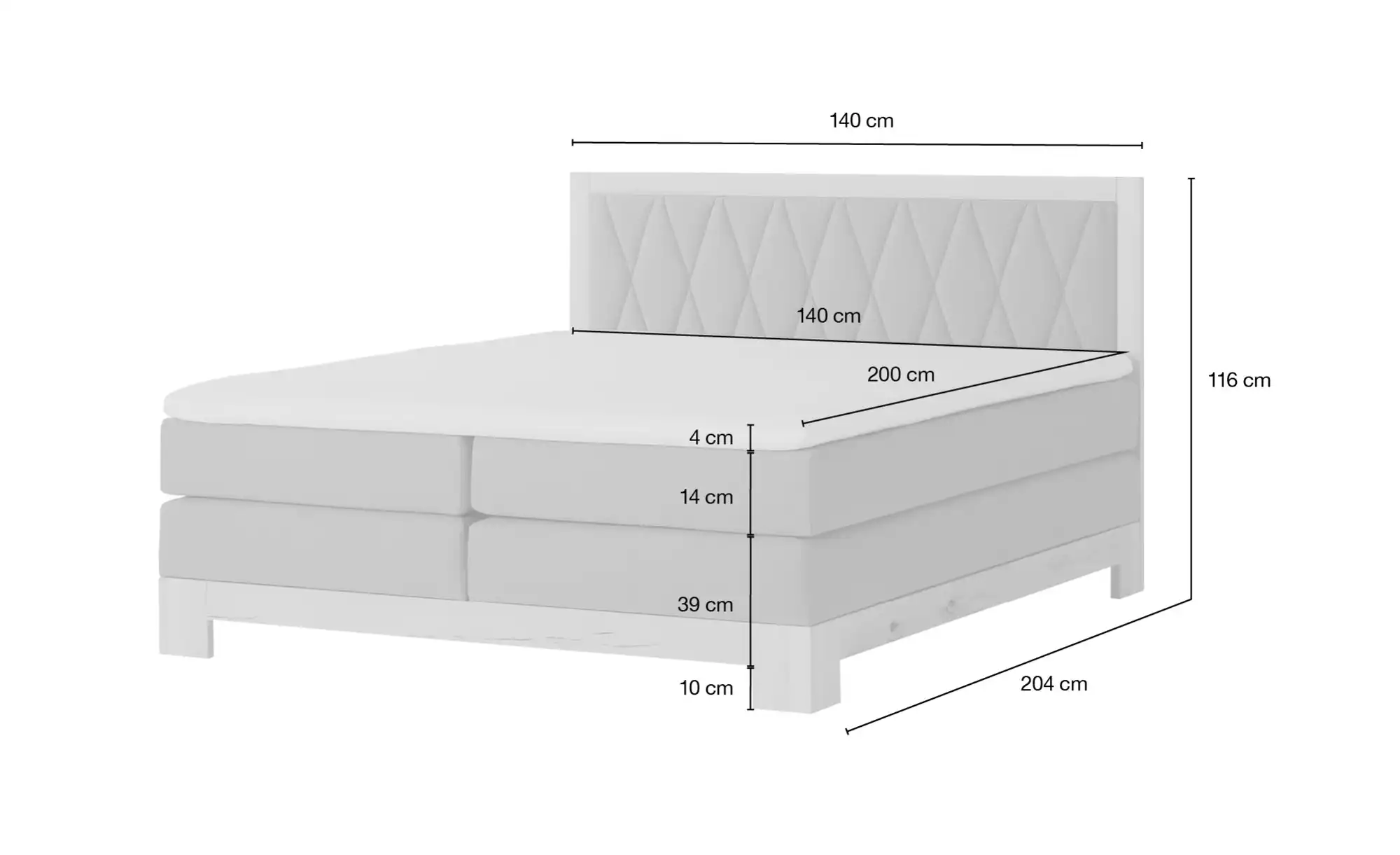 Twist Refresh Boxspringbett teilmassiv Endo