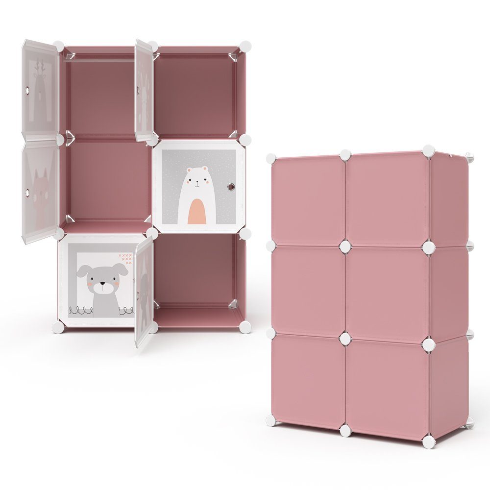 Vicco Bücherregal Kleiderschrank Steckregal Andy rosa modular 6 Fächer