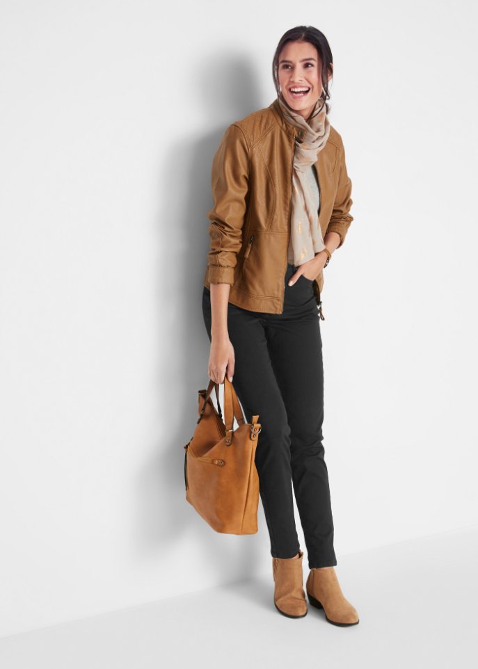 Twill-Hose mit Stretch und Bequembund, Slim Fit