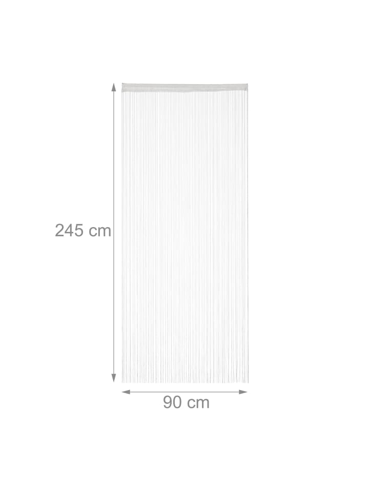 relaxdays Fadenvorhang 2er Set in Weiß - (L)245 x (B)90 cm günstig kaufen onesize