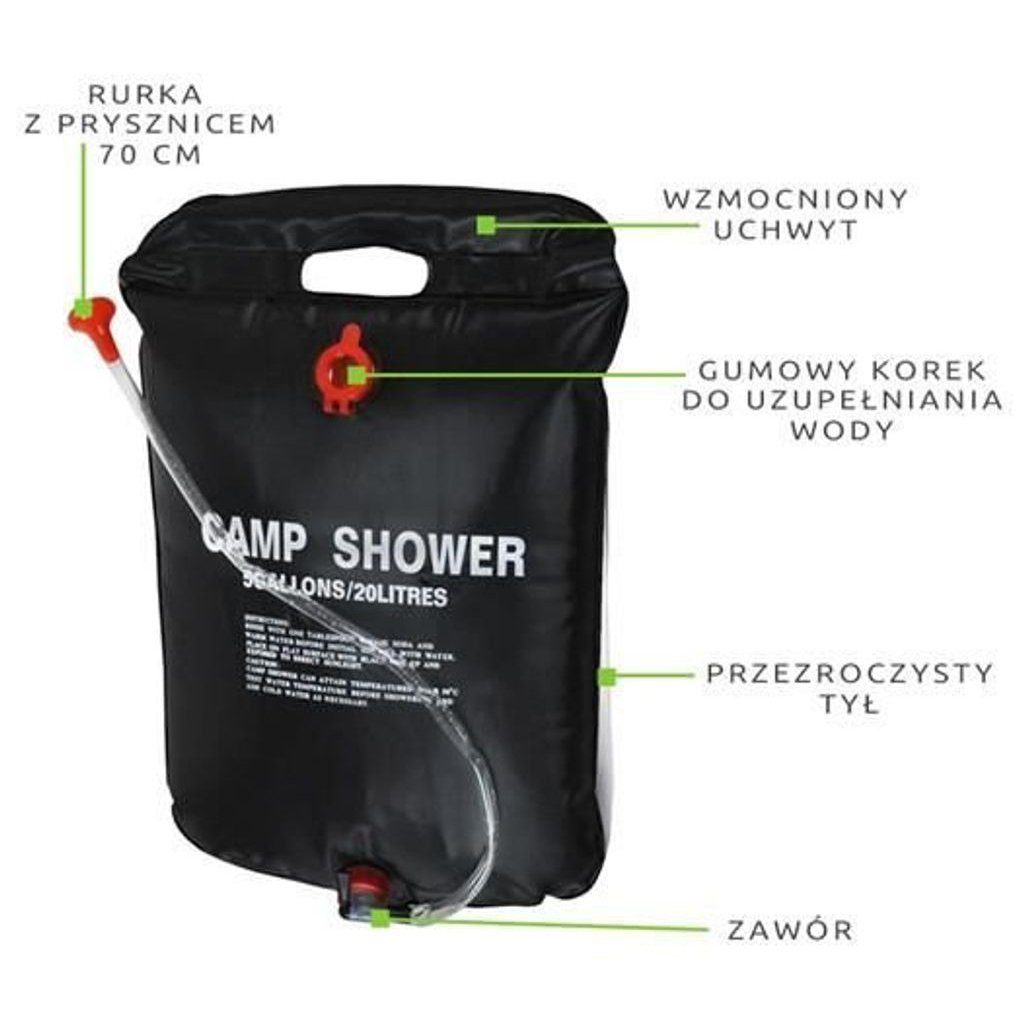 MC Star Solardusche Campingdusche 20L Dusche Outdoordusche Solar Tasche Dusche