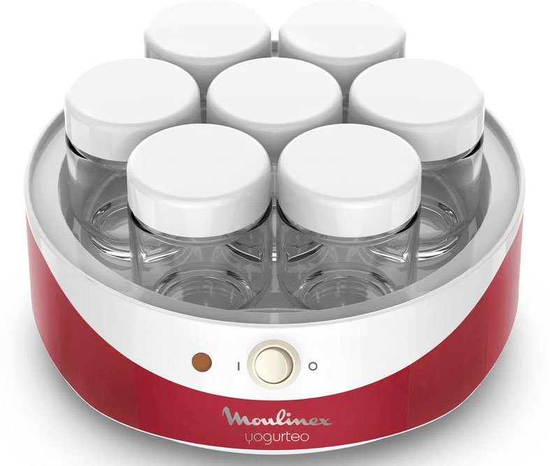 Moulinex Joghurtbereiter Yogurteo YG2295, 7 Portionsbehälter, Umweltbewusst, Temperaturleuchte, Spülmaschinengeeignete Teile