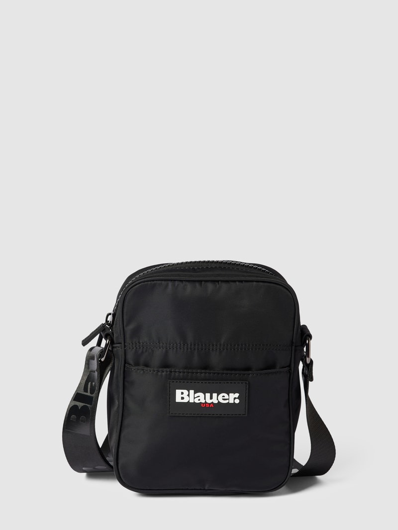 Umhängetasche mit Label-Patch Modell 'SPLASH' in schwarz
