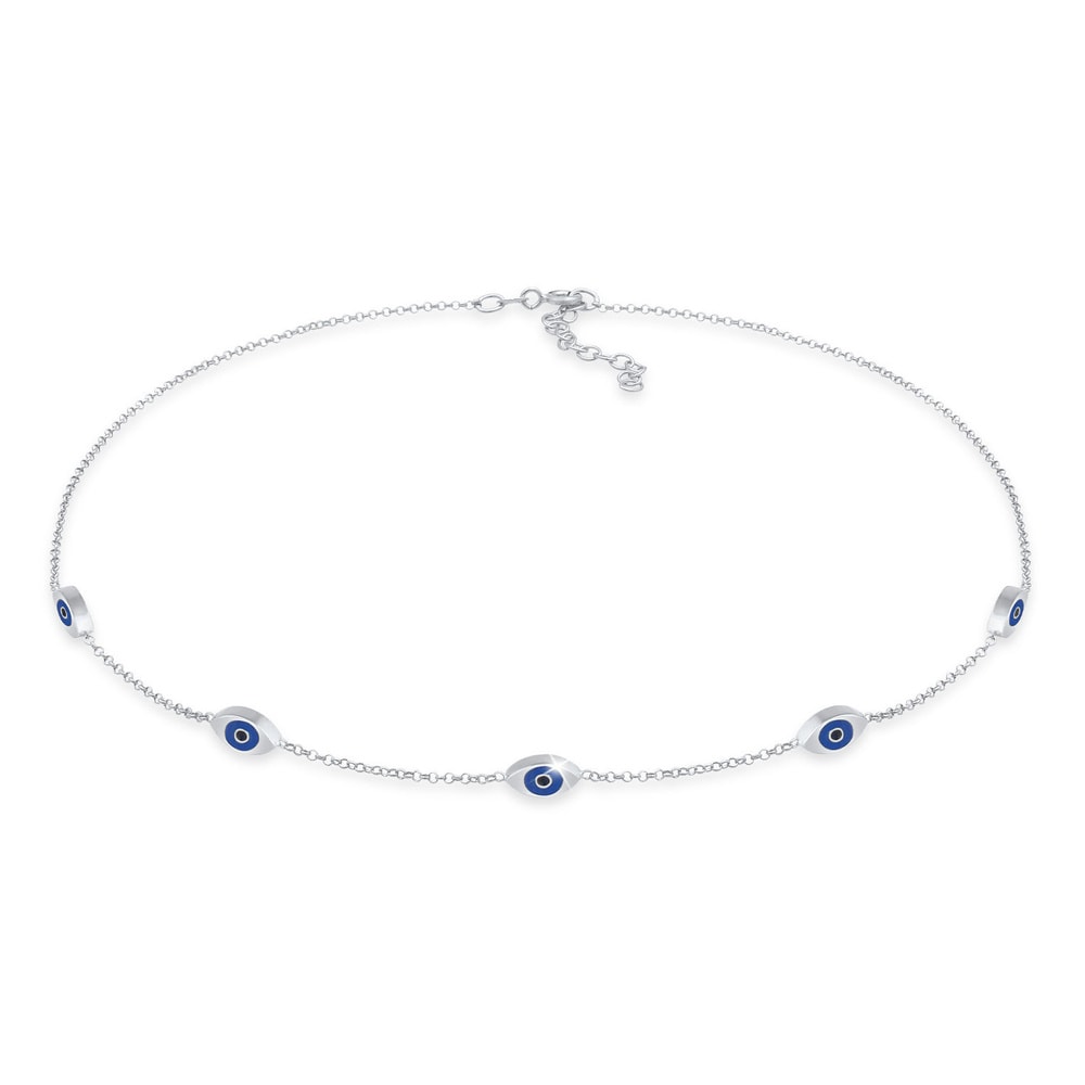 Elli Elli Collier Femme Choker Evil Eye Trend Blogger avec émail en argent sterling 92 collier