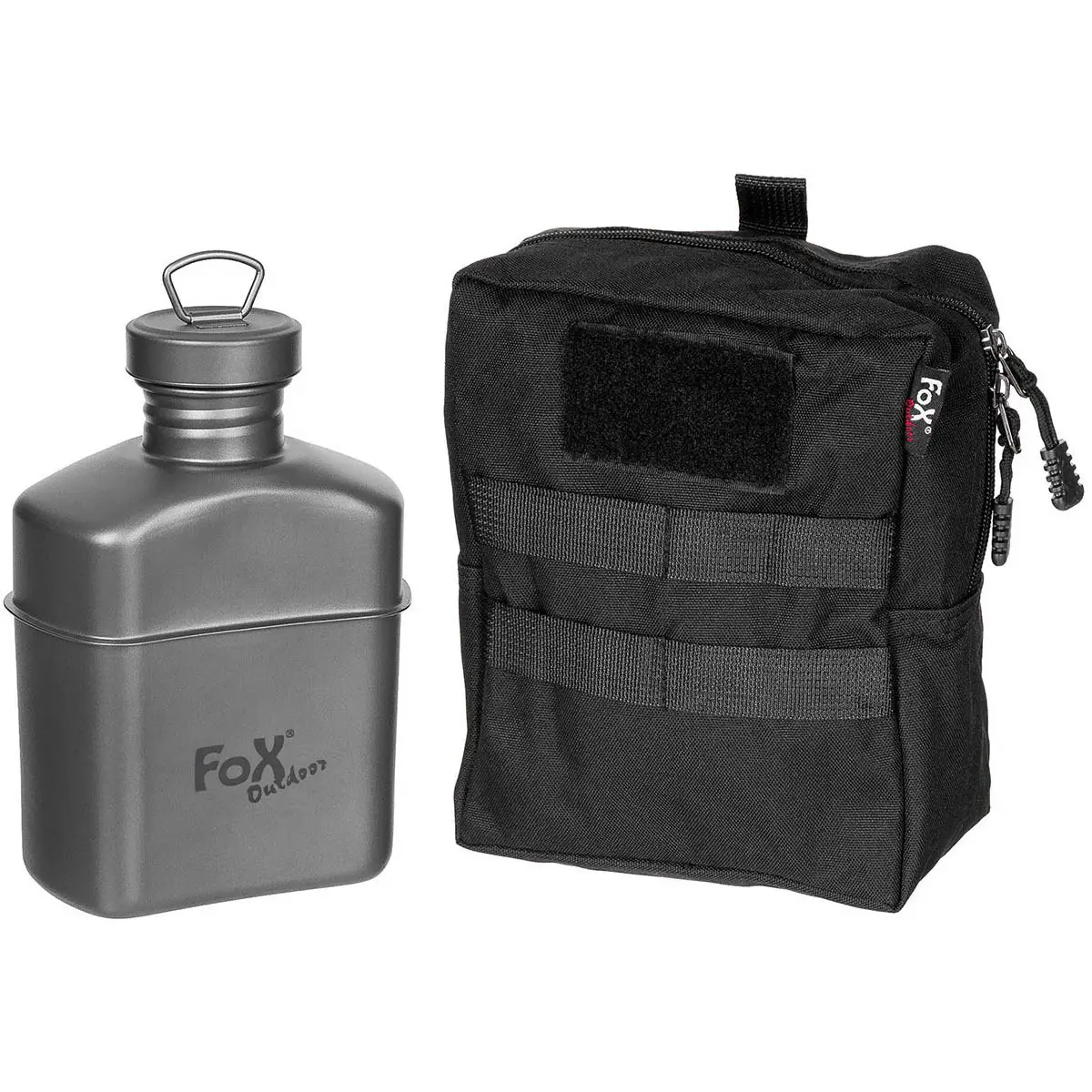 Trinkflasche Titan mit Tasche