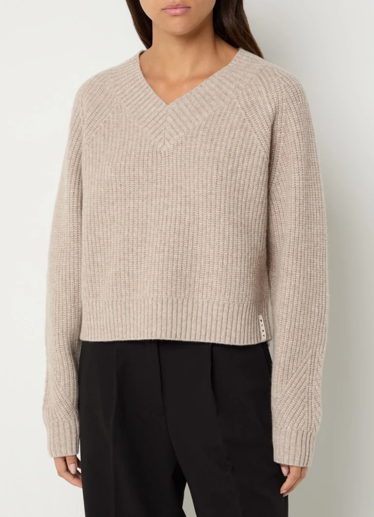 Maglione OLAF a maglia grossa in misto lana con scollo a V