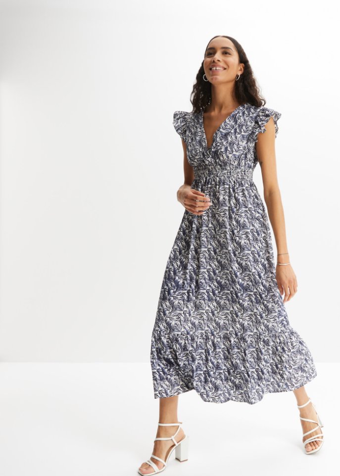 Midikleid mit Flügelärmeln