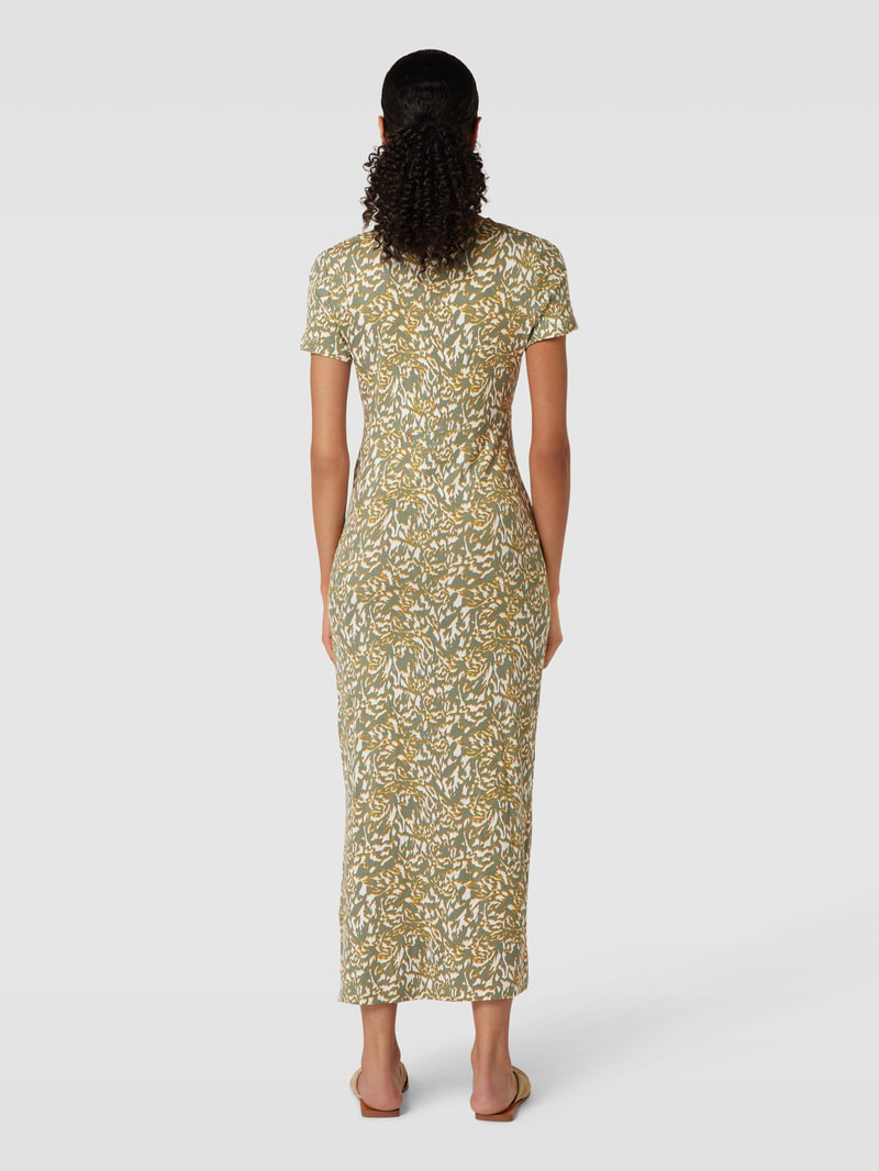 Umstands-Maxikleid mit Allover-Muster Modell 'Linnett' in khaki
