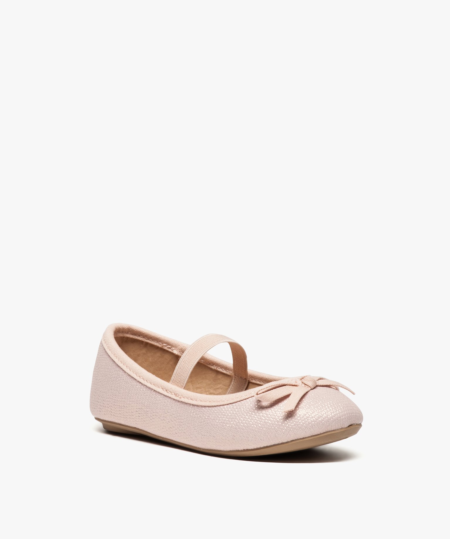 Ballerines fille brillantes à élastique rose | GEMO