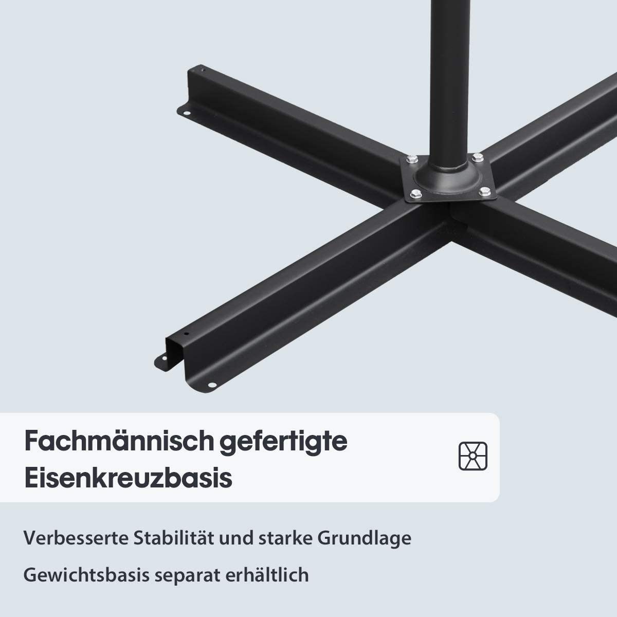 Sekey Sonnenschirm 3m Ampelschirm Kurbelschirm, UV50+, ohne Schirmständer